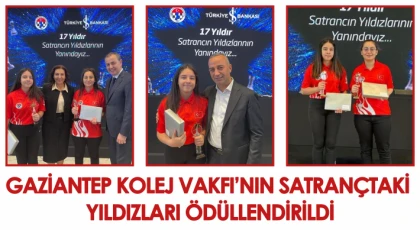 Gaziantep Kolej Vakfı’nın satrançtaki yıldızları ödüllendirildi