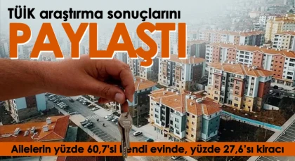 Hanehalklarının yüzde 60,7'si kendisine ait konutta oturuyor