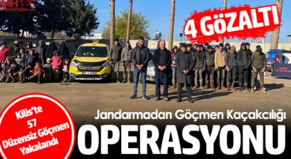 Kilis’te 57 düzensiz göçmen yakalandı