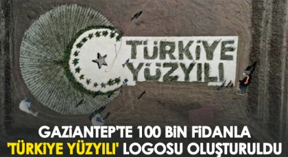 Gaziantep'te 100 bin fidanla 'Türkiye Yüzyılı' logosu oluşturuldu