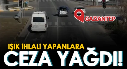 Gaziantep'te kırmızı ışık ihlali yapan 9 araca ceza