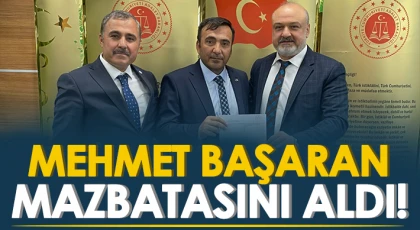 İYİ Parti'de Başaran mazbatasını aldı