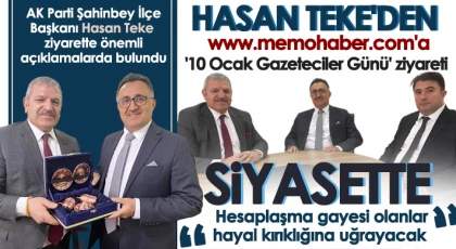 Teke: İlkeli ve tarafsız habercilik yapan tüm gazetecilerin gününü kutluyorum