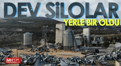 22 silodan 15'i yerle bir oldu, facia havadan görüntülendi