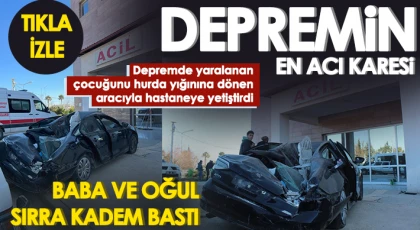 Acil servis önünde duran hurda aracın sahibi baba ve oğul ise sırra kadem bastı