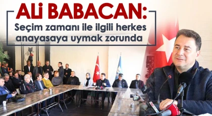 Ali Babacan: Seçim zamanı ile ilgili herkes anayasaya uymak zorunda