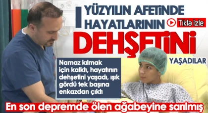 En son depremde ölen ağabeyine sarılmış