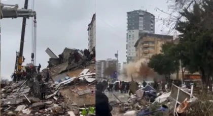 Gaziantep’te 2. depremde 10 katlı çöken binada 5 kişi kurtarıldı