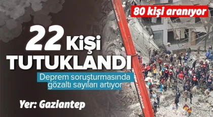 Gaziantep'te yıkılan binaların sorumlusu olan 22 kişi tutuklandı