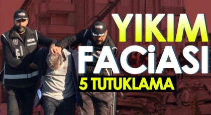 Gaziantep'te yıkılan binalarla ilgili 5 tutuklama