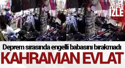 Kahraman evlat engelli babasını bırakmadı