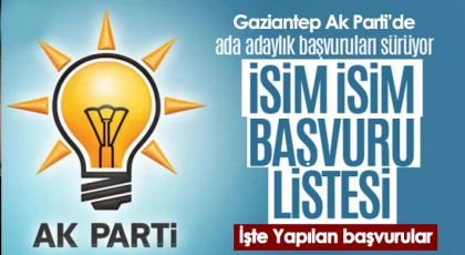 Gaziantep AK Parti aday adaylığı başvuruları devam ediyor! Kimler başvuru yaptı?