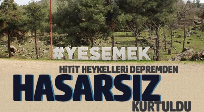 Hitit heykelleri depremden hasarsız kurtuldu