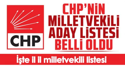 CHP milletvekili aday listesi belli oldu