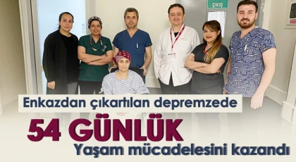 Enkazdan çıkartılan depremzede 54 günlük yaşam mücadelesini kazandı