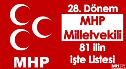 MHP 28. Dönem Milletvekili Aday Listesi Açıklandı