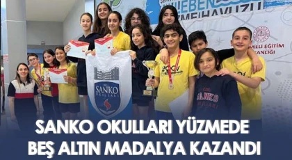 SANKO Okulları Yüzmede Beş Altın Madalya Kazandı