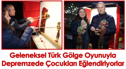Türkiye’nin ilk kadın Karagöz sanatçısı Merve İlken deprem bölgesindeki çocukların yüzünü güldürüyor