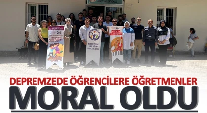 Depremzede öğrencilere öğretmenler moral oldu