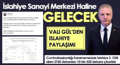 İslahiye sanayisine genişleme alanı