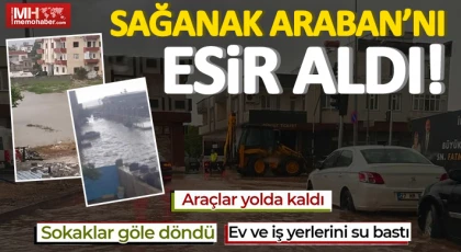 Meteoroloji Uyarmıştı! Araban Sağanak Yağışa Teslim Oldu