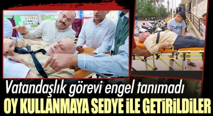 Oy kullanmak isteyen emekli imam ambulansla okula götürüldü