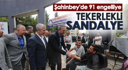 Şahinbey'de 91 engelliye tekerlekli sandalye