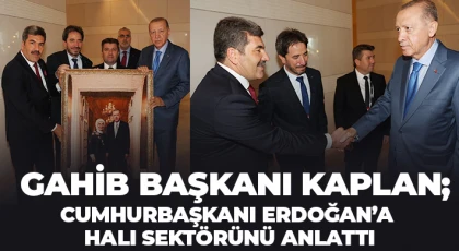 GAHİB Başkanı Kaplan; Cumhurbaşkanı Erdoğan’a Halı Sektörünü Anlattı