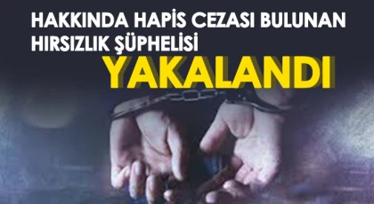 Hakkında hapis cezası bulunan hırsızlık şüphelisi yakalandı
