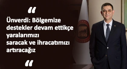 Ünverdi: Bölgemize destekler devam ettikçe yaralarımızı saracak ve ihracatımızı artıracağız