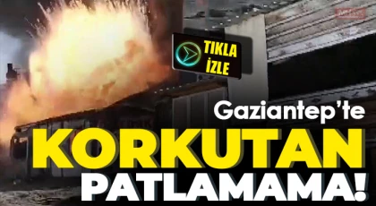 Fabrika yangını sırasında büyük bir gürültüyle patlama yaşandı