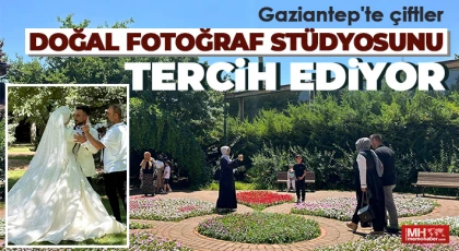 Gaziantep'te çiftler doğal fotoğraf stüdyosunu tercih ediyor