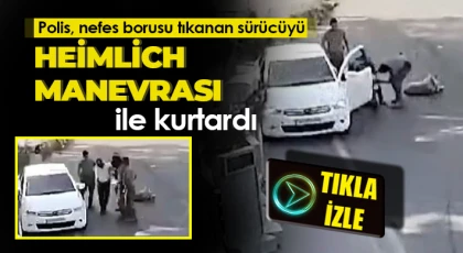 Polisin sürücüyü kurtardığı anları güvenlik kamerasında