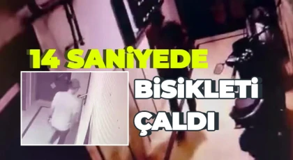 Bisiklet hırsızı kamerada