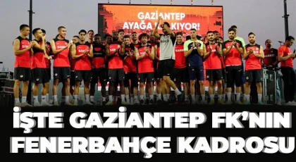 İşte Gaziantep FK’nın Fenerbahçe kadrosu