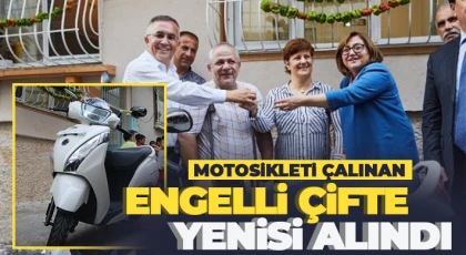 Motosikleti çalınan engelli çifte yenisi alındı
