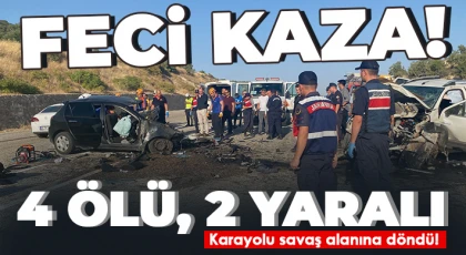 Otomobil ile pikap çarpıştı: 4 ölü, 2 yaralı