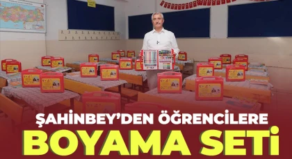 Şahinbey’den öğrencilere boyama seti