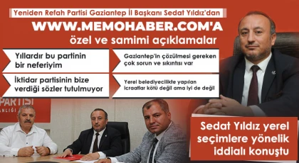 Sedat Yıldız: Gaziantep'te tüm belediyeleri alacağımıza inanıyoruz
