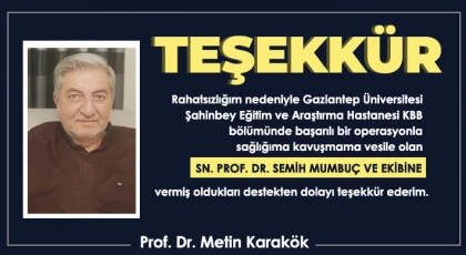 Teşekkür ilanı