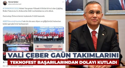 Vali Çeber GAÜN Takımlarını TEKNOFEST Başarılarından Dolayı Kutladı