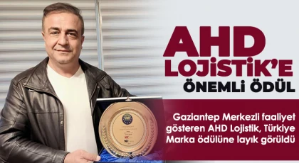 AHD Lojistik Türkiye Marka Ödülü aldı