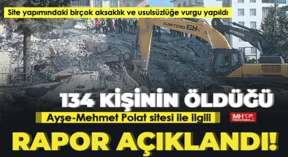 Bilirkişi raporunda site yapımındaki birçok aksaklık ve usulsüzlüğe vurgu yapıldı