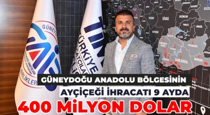 Güneydoğu Anadolu bölgesinin ayçiçeği ihracatı 9 ayda 400 milyon dolar