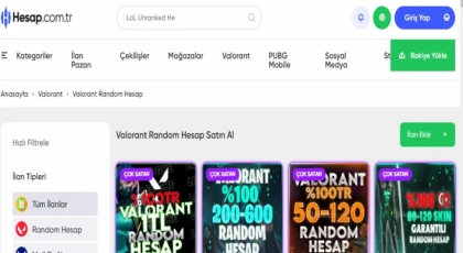 Hesap.com.tr Valorant Random Hesap Satışı