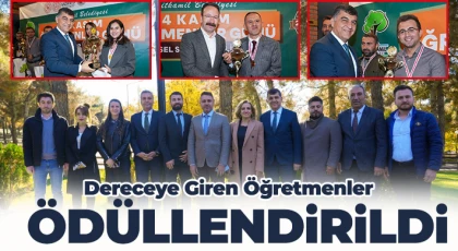 Dereceye Giren Öğretmenler Ödüllendirildi