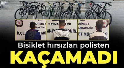 Bisiklet hırsızları polisten kaçamadı