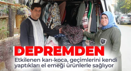 Eşiyle el ele vererek el emeği ürünlerle geçimlerini sağlıyor