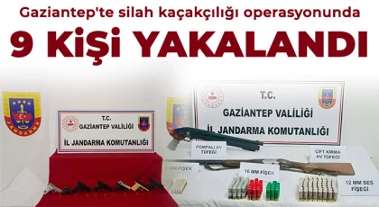 Gaziantep'te silah kaçakçılığı operasyonunda 9 kişi yakalandı