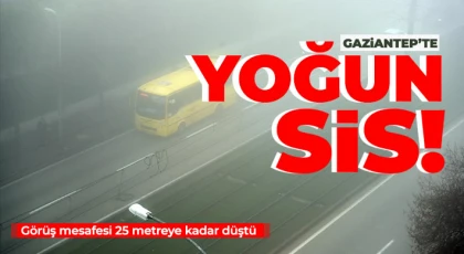 Gaziantep'te yoğun siste görüş mesafesi 25 metreye kadar düştü